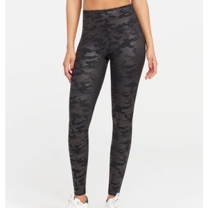 Spanx Faux Leather Camo Leggings